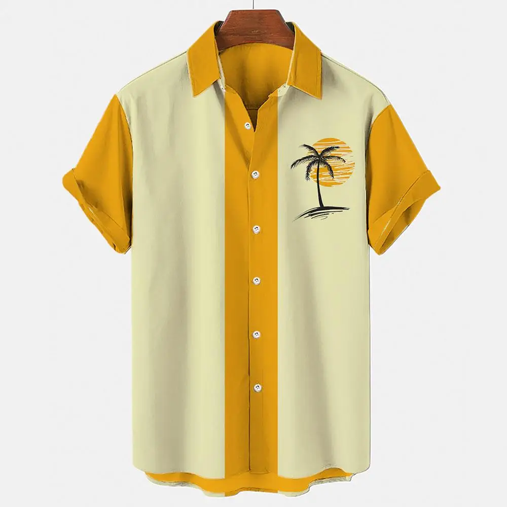 

Large Size 3D Lapel ort Sve irt Turn-down Collar Printed Casual American Sle for plus Size Men Beachwear All Seasons
