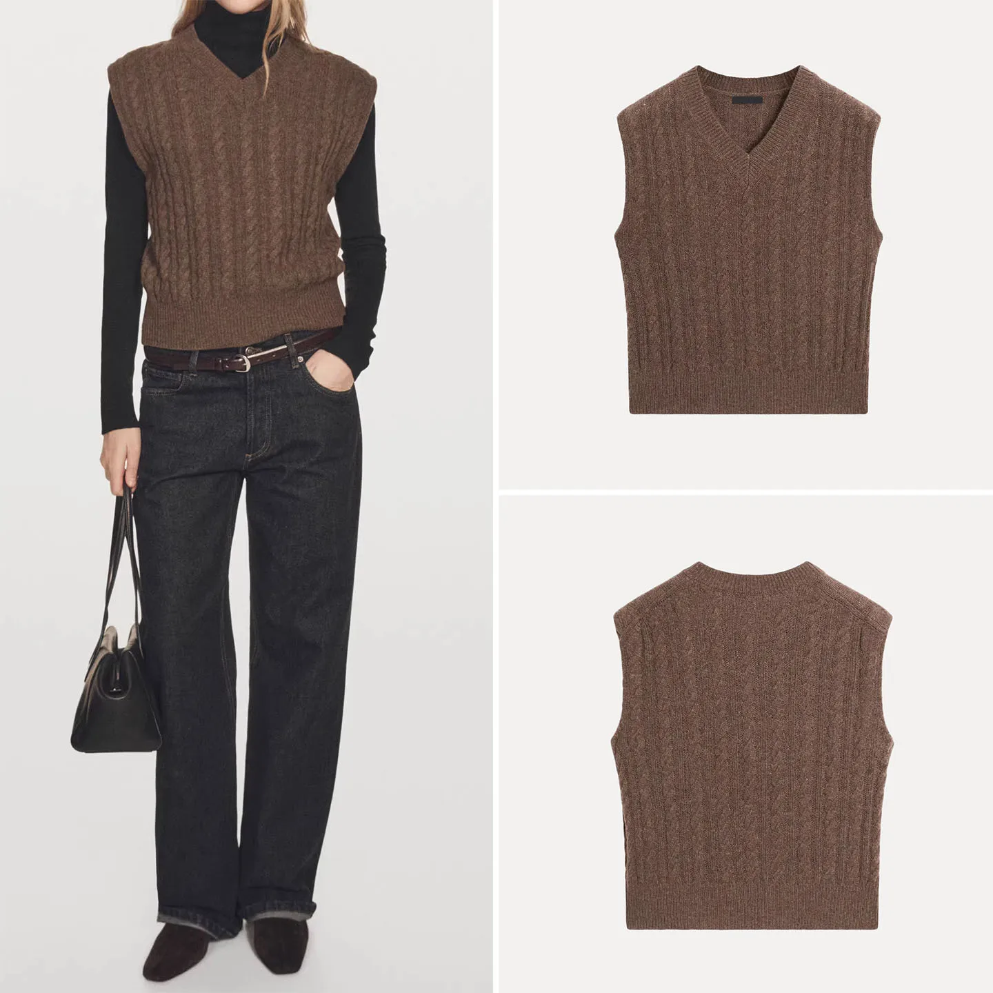 

Faionable Casual Knotted Vest Women's Autumn Winter New Arrival V-ne No-button Regular Length Single Wear Other Material ...