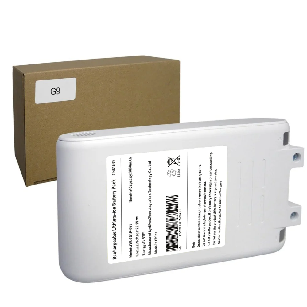 

25.2V 3000mAh 18650 Lithium-Ion Battery Pack Original Rechargeable for Xiaomi Mijia Dreame G9 G10 Wireless Vacuum.