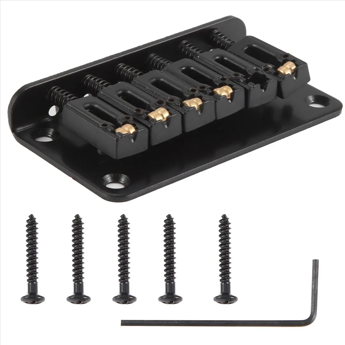 

【D75C】Ккорпус моста для гитары Hardtail через 6-струнные электрические детали черного цвета