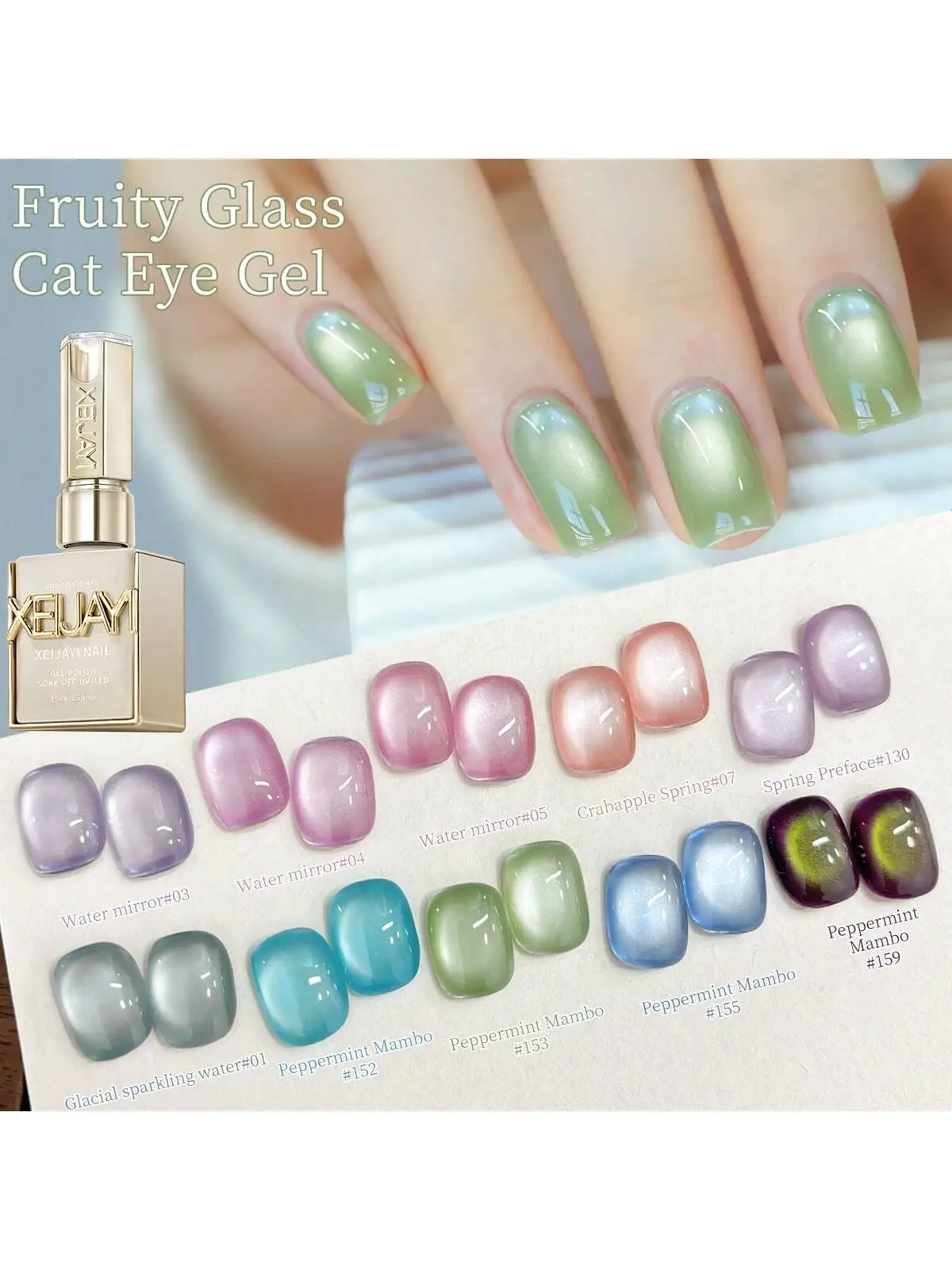 XEIJAYI 1 STÜCK 15 ml Katzenaugen-Nagellackgel 2025 neuer Stil Blau Lila Katzenaugen-Nagelkunst geeignet für Damen-Nagelstudio-Design für