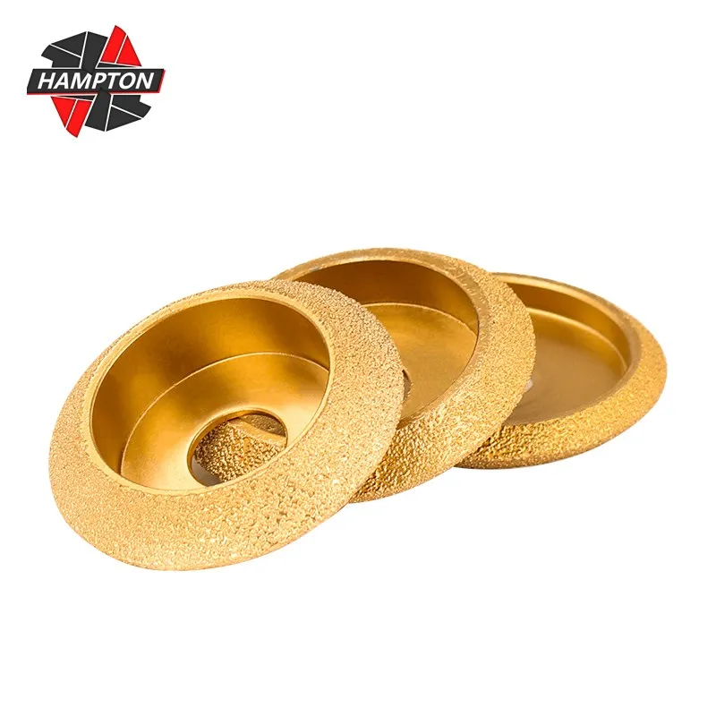 

HAMPTON Diamond Brazed Grinding Wheel Fit Angle Grinder Dry Vacuum V Type Edging Grinding Disc Bore 20mm Diameter 3inch 75mm