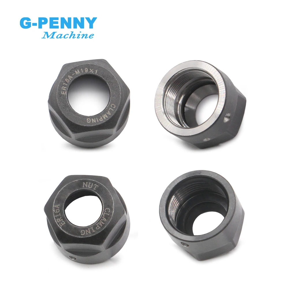 G-Penny ER16-A/B Collet Nut Balanced Nut M19x1 M22x1.5 for CNC Engraving Spindle Motor Black Silver Collet Chuck Collet Nut