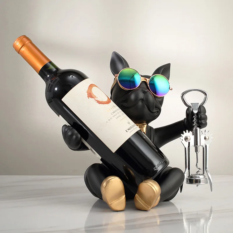 

Креативный французский бульдог, винная стойка, орнамент, светильник для хранения щенков, роскошное украшение для гостиной, сервант, винный шкаф, держатель для вина