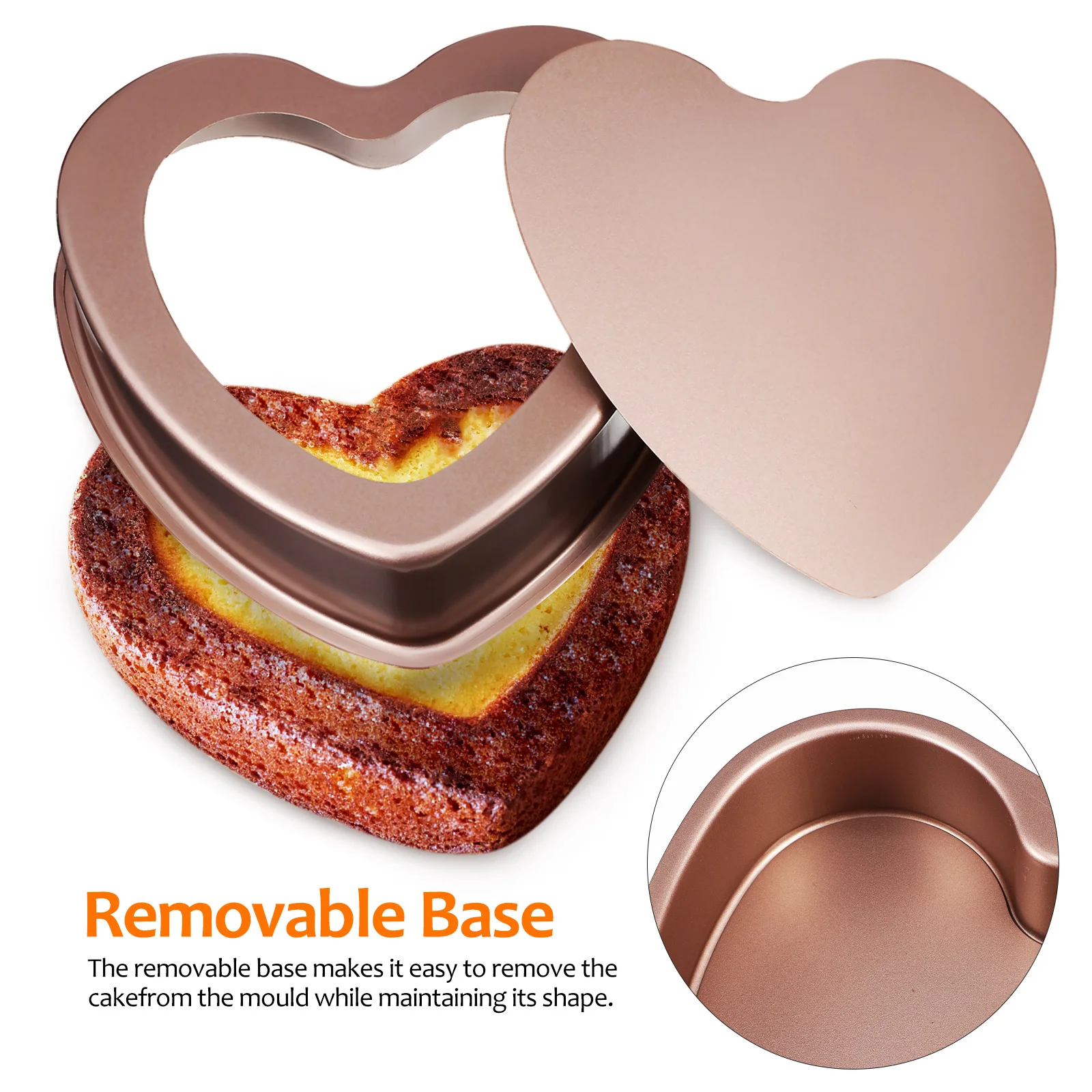 

Heart Shaped Cake Pans 8 Inch Multi Functional Reusable Cake Molds Baking Accessories Heart Baking Mold Stencils for Cakes