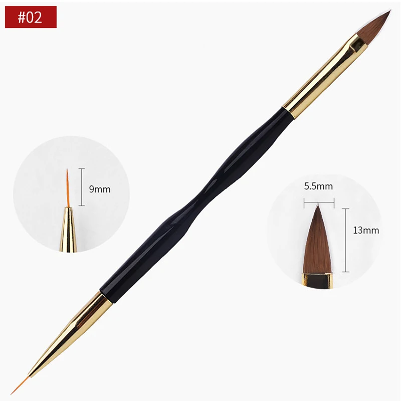 Hai Đầu Siêu Đẹp Móng Tay Nghệ Thuật Lót Chổi Mỏng Đường Nét, Chi Tiết, Mỹ Vẽ, acrylic Dán Móng Bút 7/ 9 /11Mm