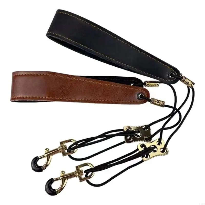 PU Leather Saxophone Neck Strap Soft PU Leather Padded Saxophon Neck Strap Harnesses D5QD