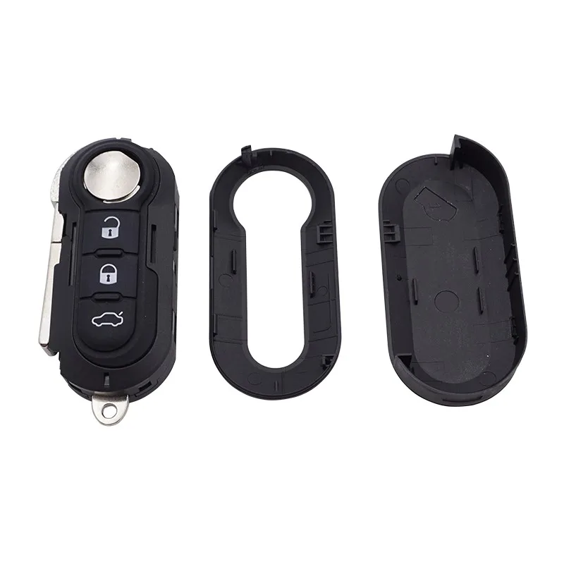 Xinyuexin 3 pulsanti Flip chiave a distanza pieghevole per Fiat 500 Panda Punto Bravo Stilo Ducato SIP22 lama non tagliata accessori per auto