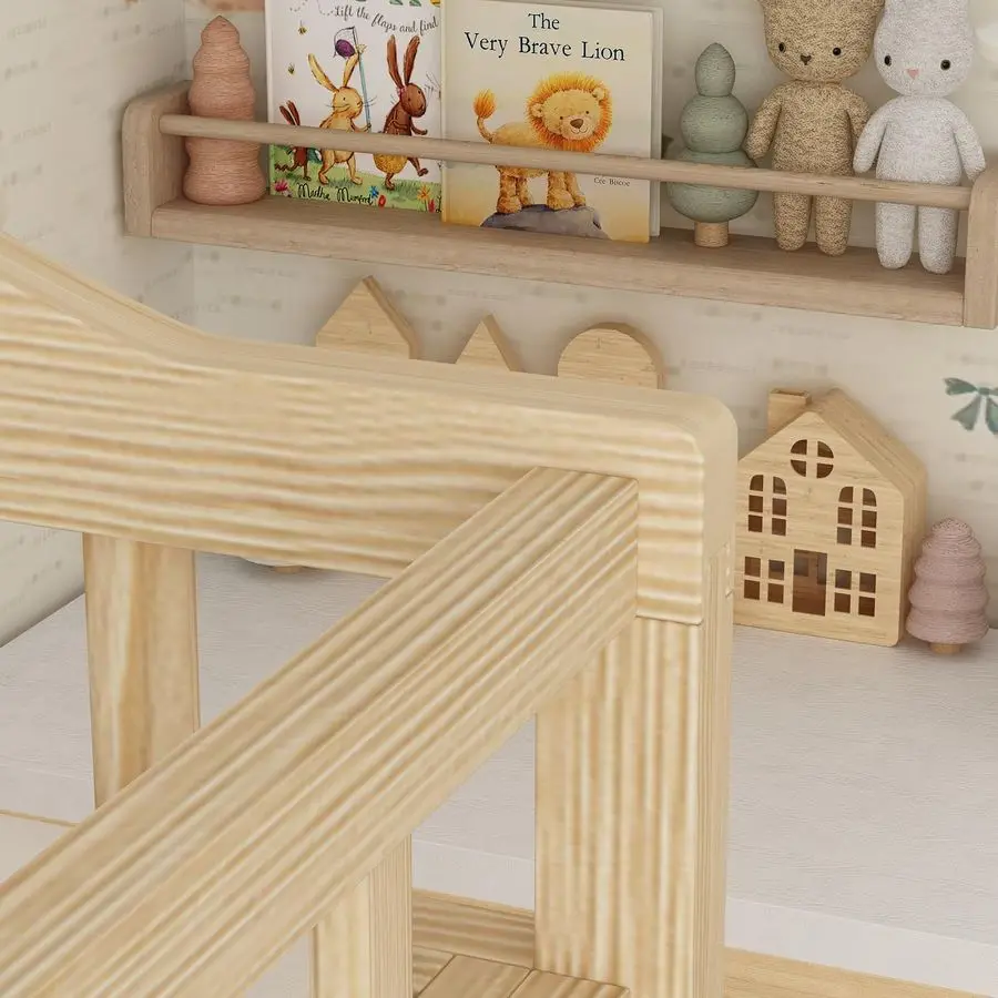 طاولة تغيير في هيكل من الخشب الصلب الطبيعي بسعة وزن يصل إلى 30 رطل، محطة تغيير محمولة لحضانة الأطفال، Ne #5