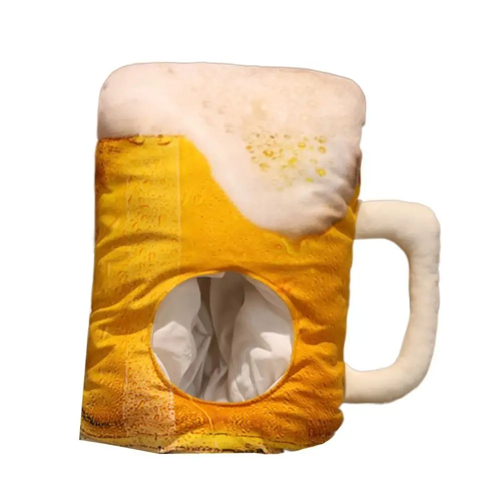 INS Plush Funny Beer Hat Photo Props Soft Cute Beer Hat Novelty Plush Beer Cap Adults