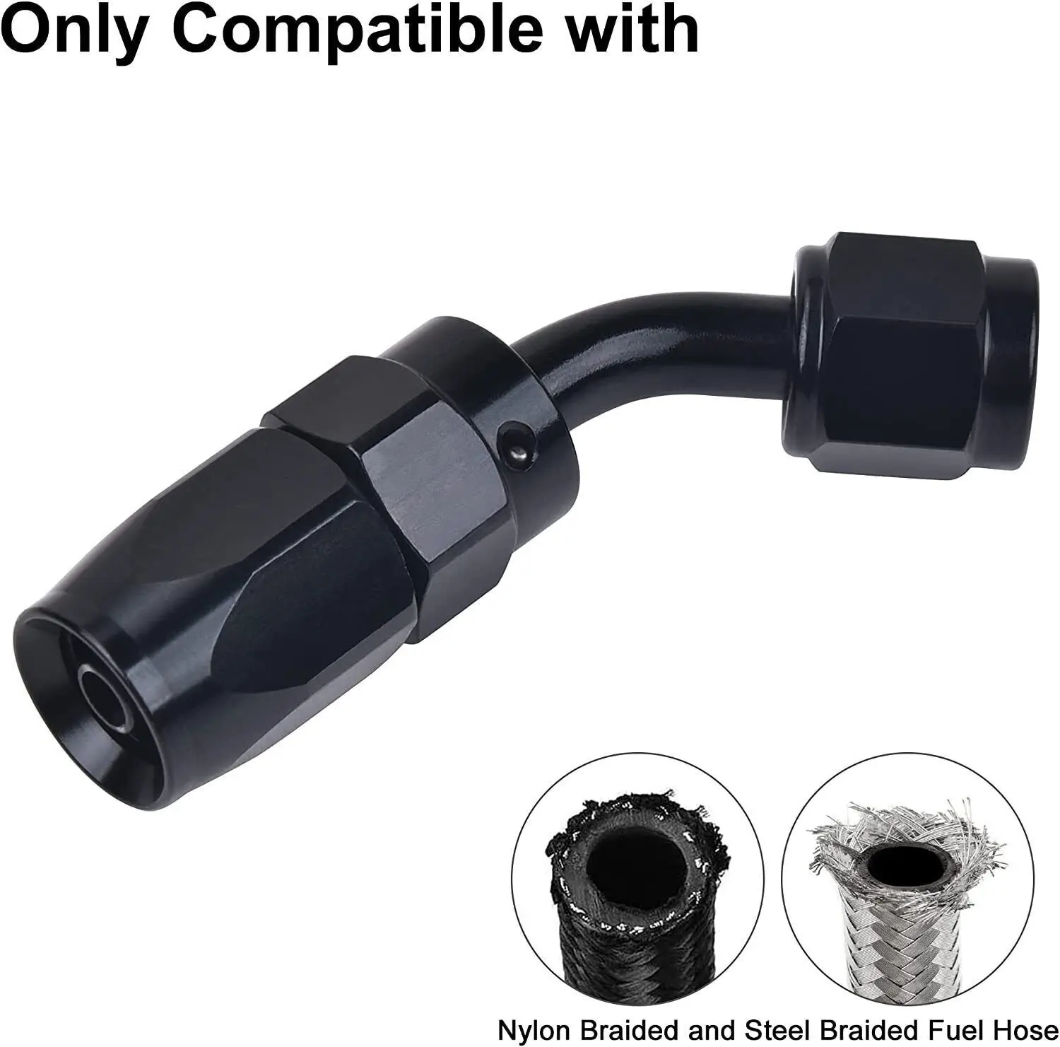 10PCS 10AN/6AN CPE Swivel Fuel Oil Gas Hose End Fitting Adapter Kit 0 45 90 180 Black/Red-Blue