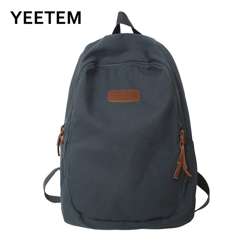 Retro Couple Backpack High School Student Backpacks Female Oldschool Solid Ins Wind Large Capacity Schoolbag Backpack