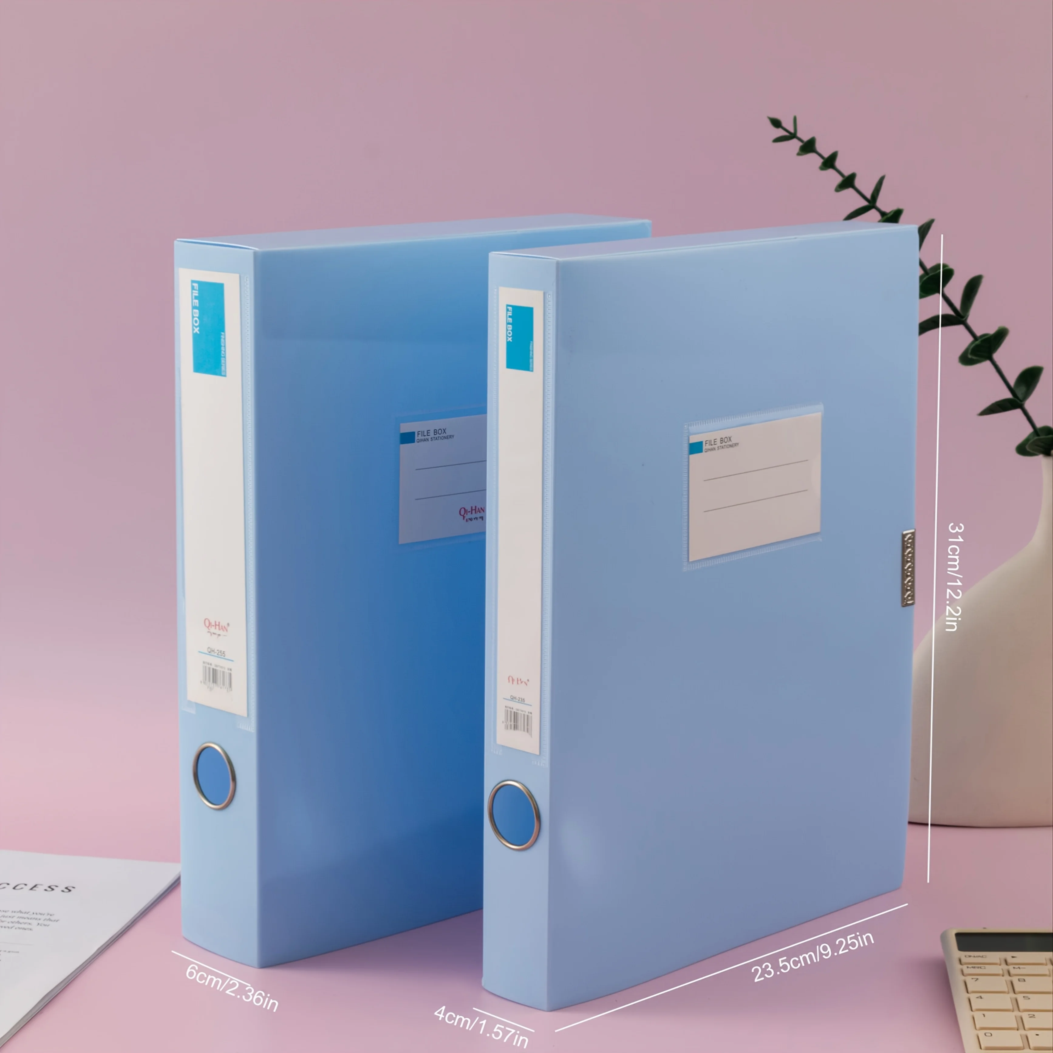 صندوق أرشيف سميك ملون بسعة كبيرة مقاس A4، مجلد ملفات بلاستيكي قابل للطي للاستخدام المكتبي، وتنظيم وثائق المحاسبة