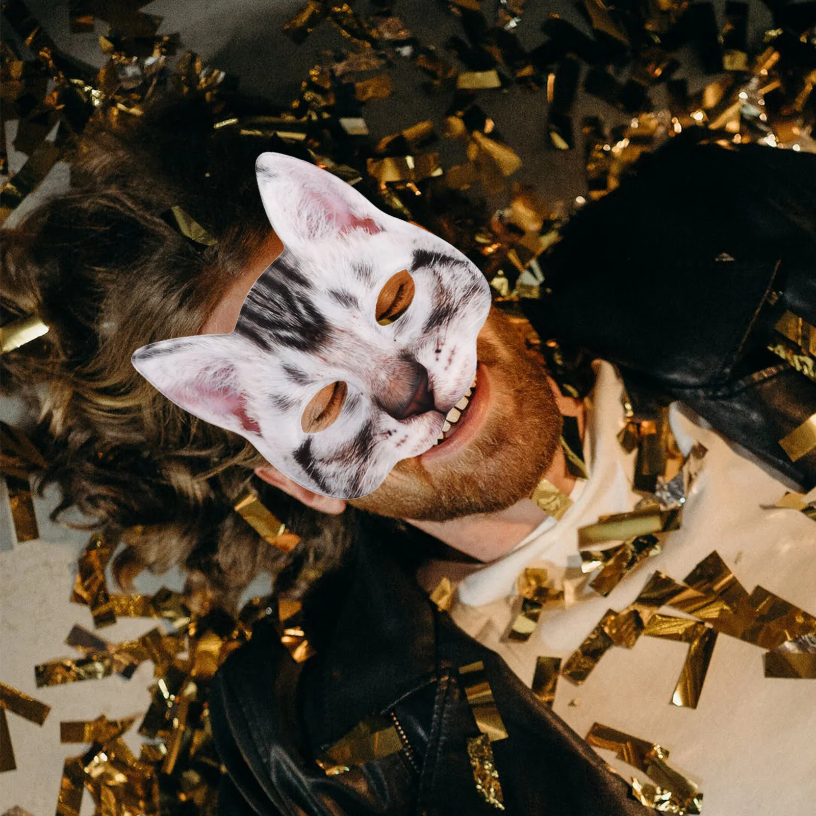 

2Pcs Cat Masks Realistic Half Face Design for Halloween Masquerade Carnival Cosplay Party Mask for Adults Kids