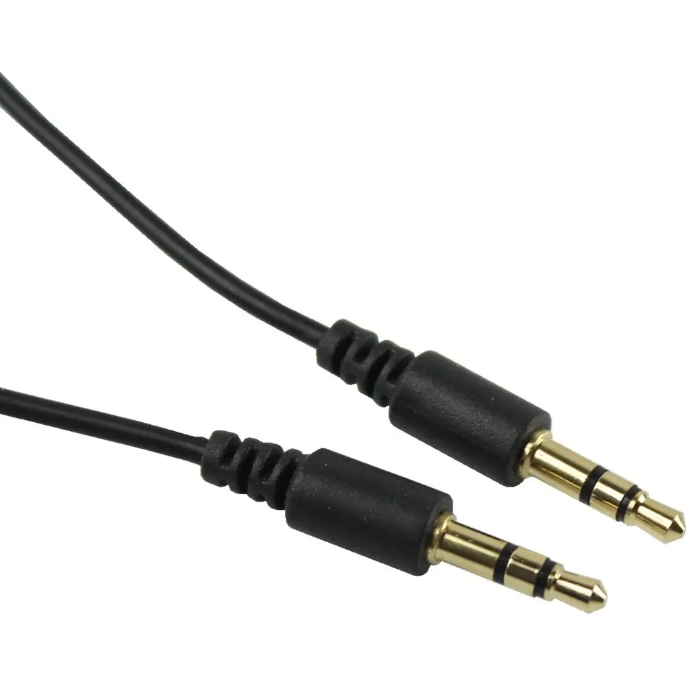 Cavo di prolunga audio per cuffie stereo M/M da 2 pezzi da 3,5 mm con controllo del volume nero