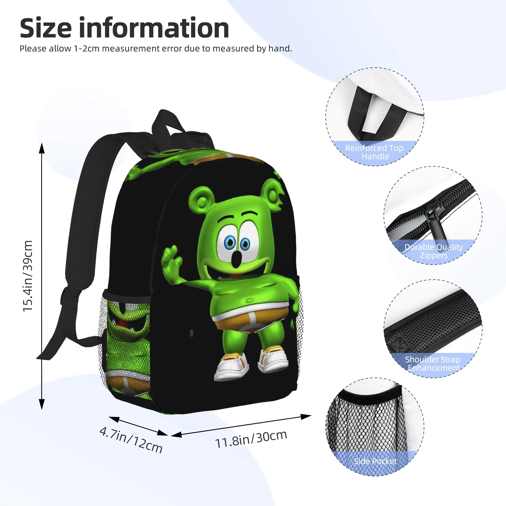 Gummibar the Gummy Bear  Backpack Hot Sale Daypack Large Capacity Boys Girls BookBag Shoulder Bags for Men Women School Bag