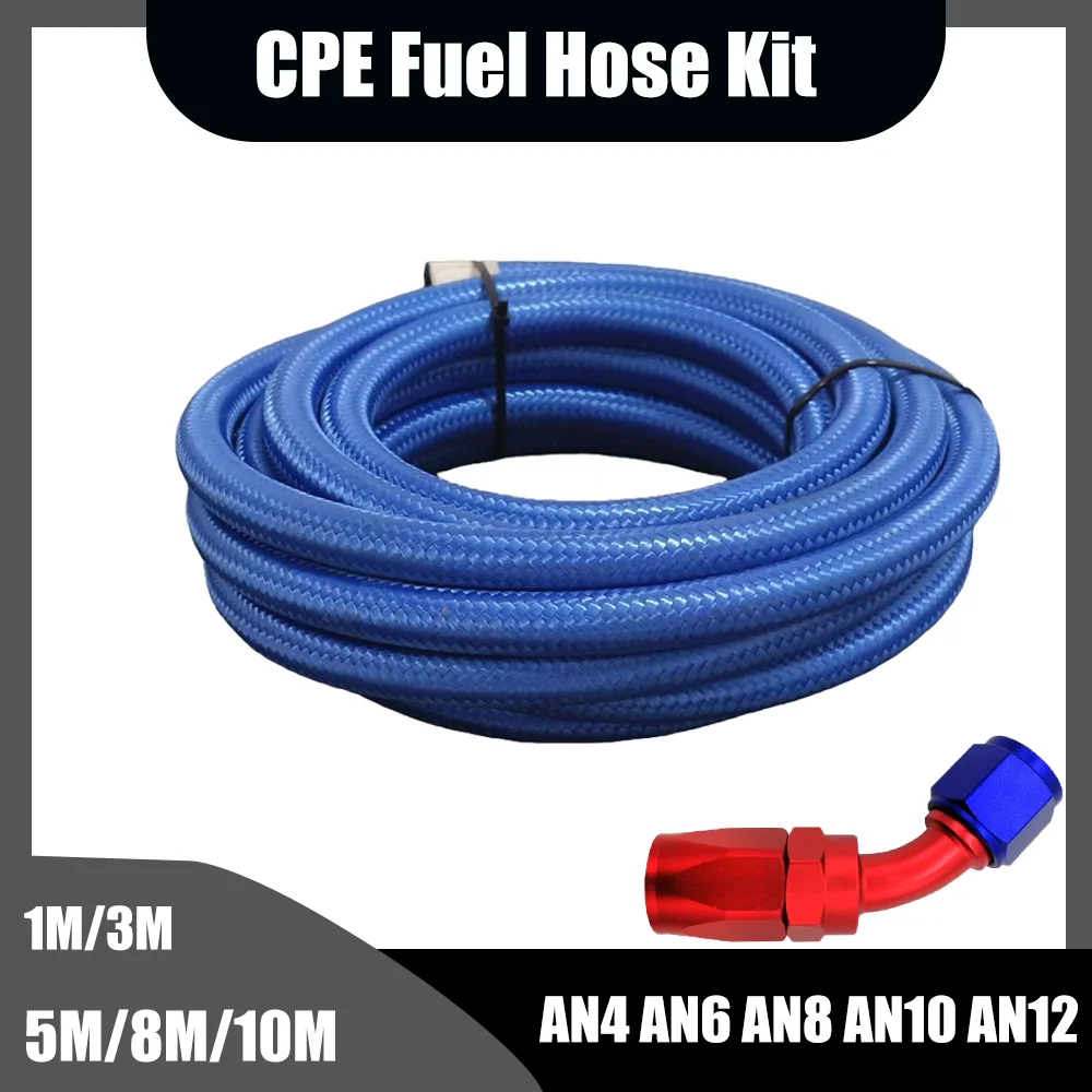 universalFuel Oil Line Hose CPE Gas Cooler Line Pipe Tube  Aluminium Fittings Adapter AN4 AN6 AN8 AN10 AN12 1M/3M/5M/8M/10M