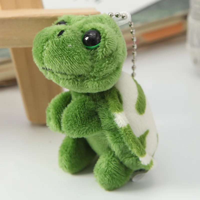 Creative New Cute Big Eyes Small Turtle Plush Doll Toy Keychain Cute Crystal Soft Plush Small Turtle Doll Bag Decor Kids Gift
