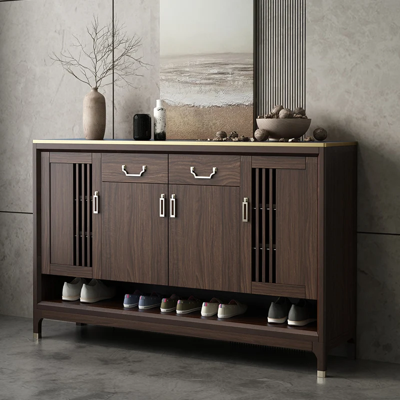 

Home Doorway Solid Wood Frame Home New Chinese Style Storage Modern Minimalist Hall Cabinet