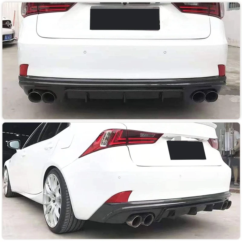 Carbon Fiber/FRP Rear Bumper Diffuser Lip Spoiler for Lexus IS ISF Sedan 4-Door IS200T IS250 IS300 IS350 2013-2016 Four Outlet