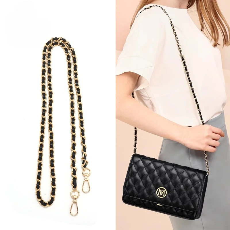 3pcs 120cm Bag Chain Shoulder Strap Single Crossbody Metal Strap Small  Pu Wear Leather Chain Shoulder Strap Chain Accessories