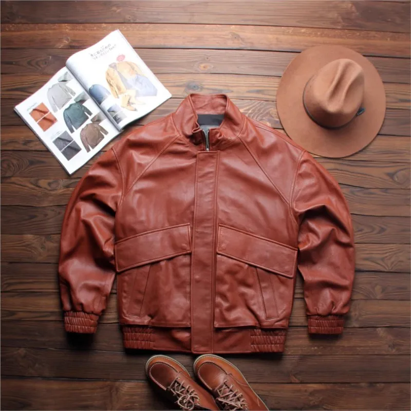 Leather coat loose light and soft work