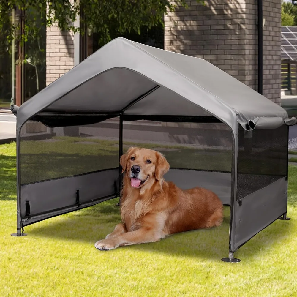 

Extra Large Dog House Outside, Dog Tent Outdoor, Big Dog Shade Shelter Doghouse Canopy with Three-Sided Breathable M