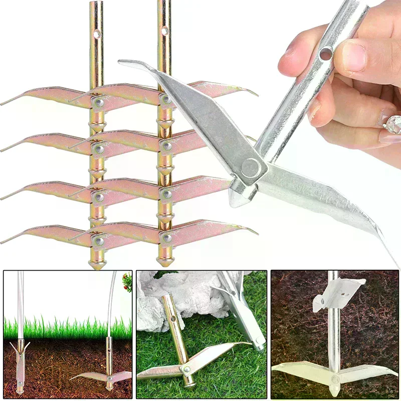 Heavy Duty Steel Earth Anchor  Ground Stakes Windproof Rustproof for Canopy Carport and Yard Decor