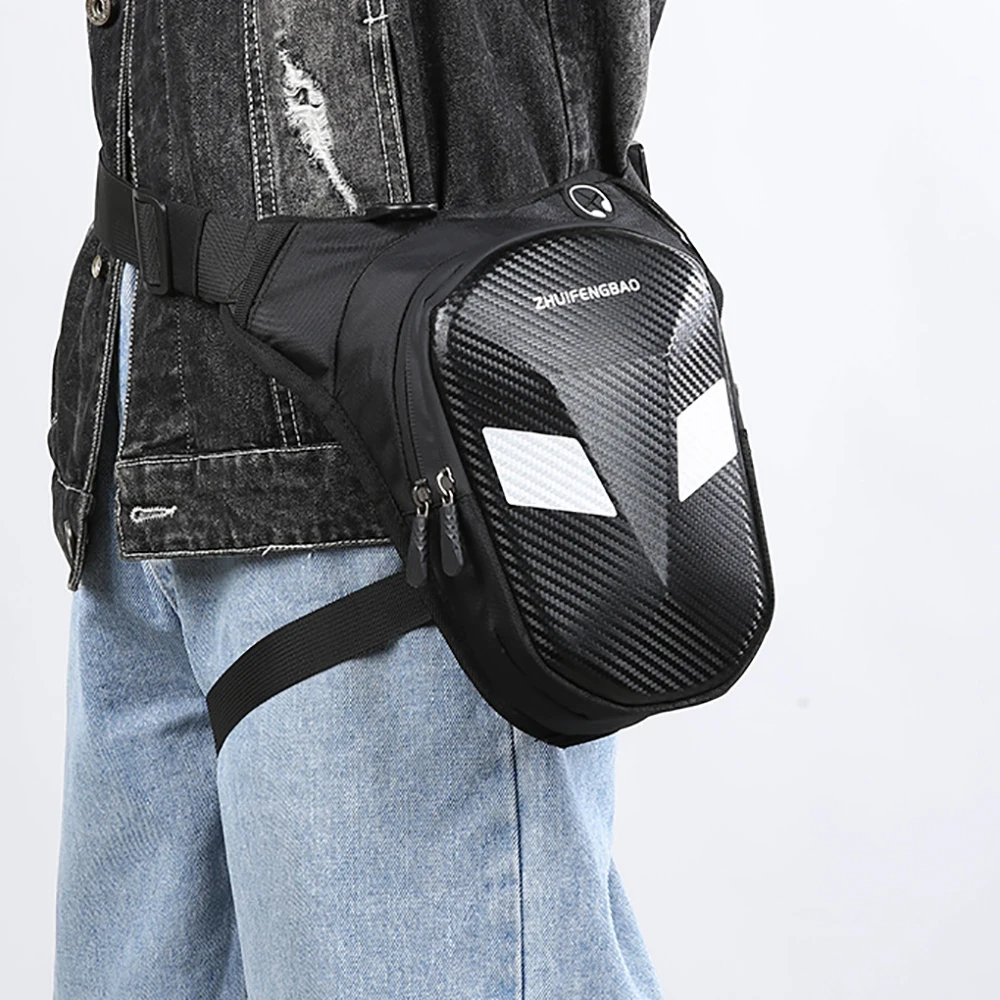 دراجة نارية قطرة الخصر حقيبة الساق مقاوم للماء دراجة نارية الخصر حقيبة الساق الرياضة في الهواء الطلق عادية الرجال النساء الورك بوم حزمة محفظة الهاتف #4