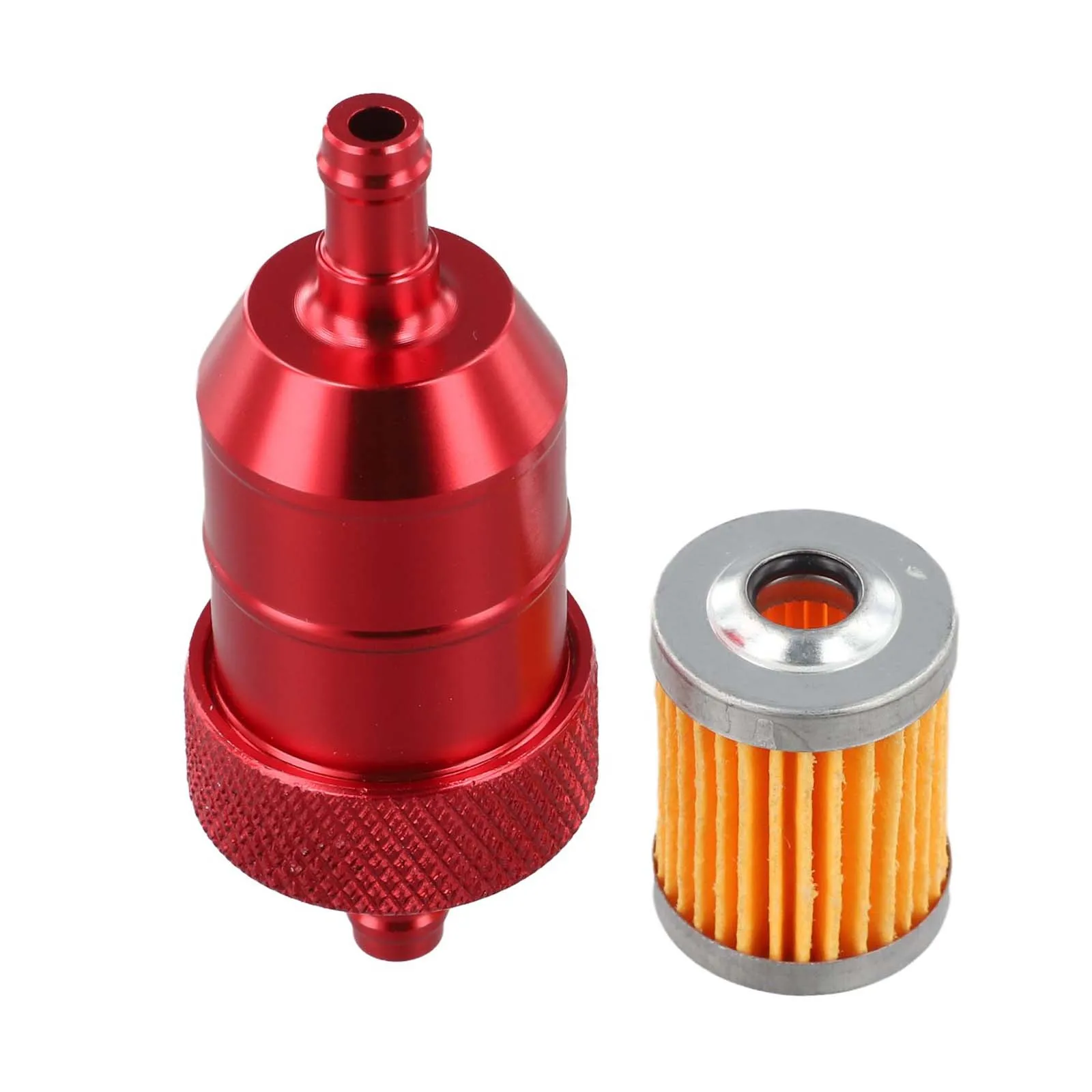 Compact Fuel Filter Aluminum Fuel Filter Resilient Construction Sleek Silver Finish Compact Motorcycle Fuel Filter Moped Filter