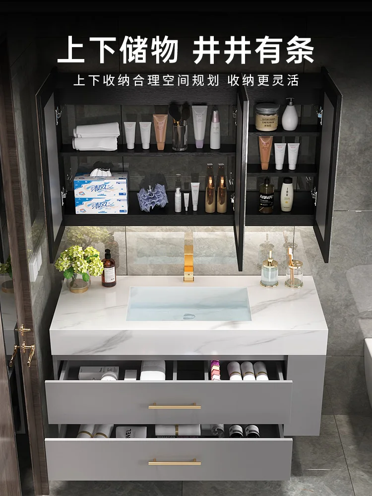 

Тумба для ванной со встроенной раковиной: современная, легкая роскошь, скандинавский минимализм, комбинация для душевой комнаты