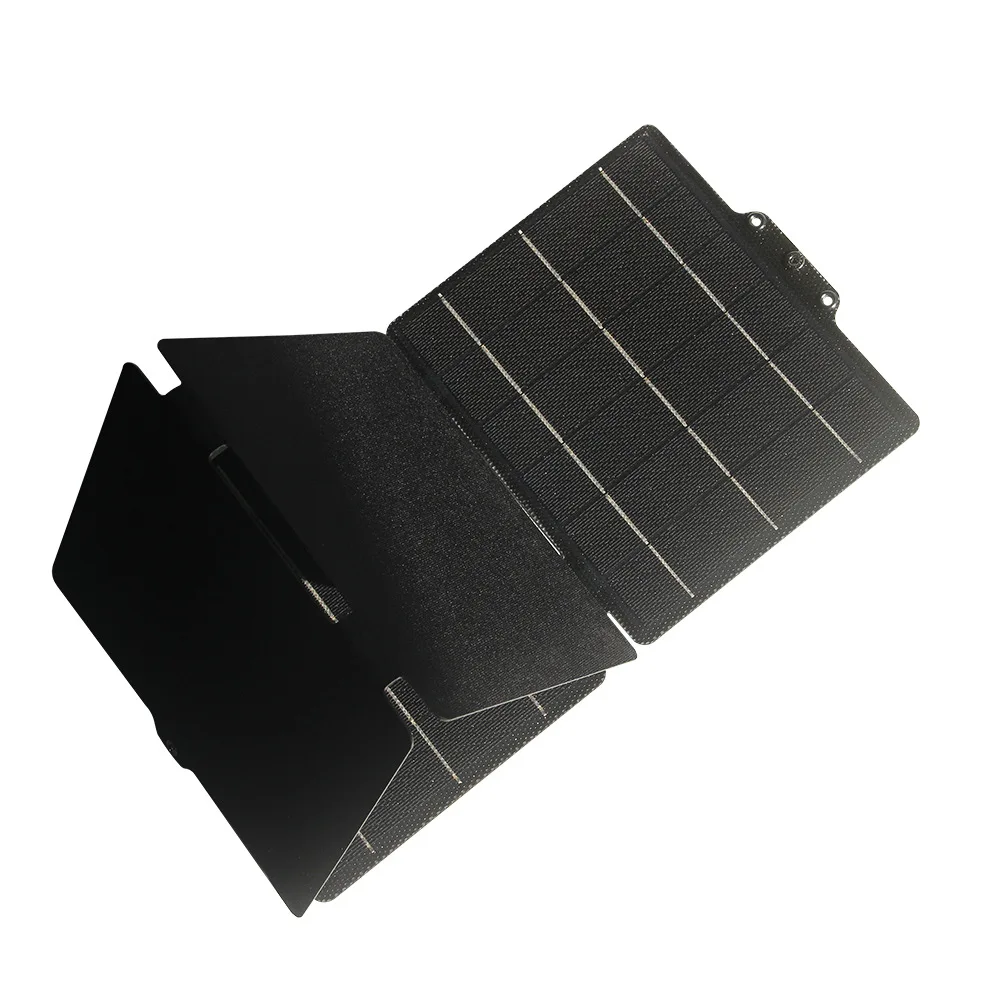 Portable 25W ETFE Foldable Mono Solar Panel Charger USB Type C DC Interfaces Support Fast Charging Outdoor Use MPPT 5V Max PV