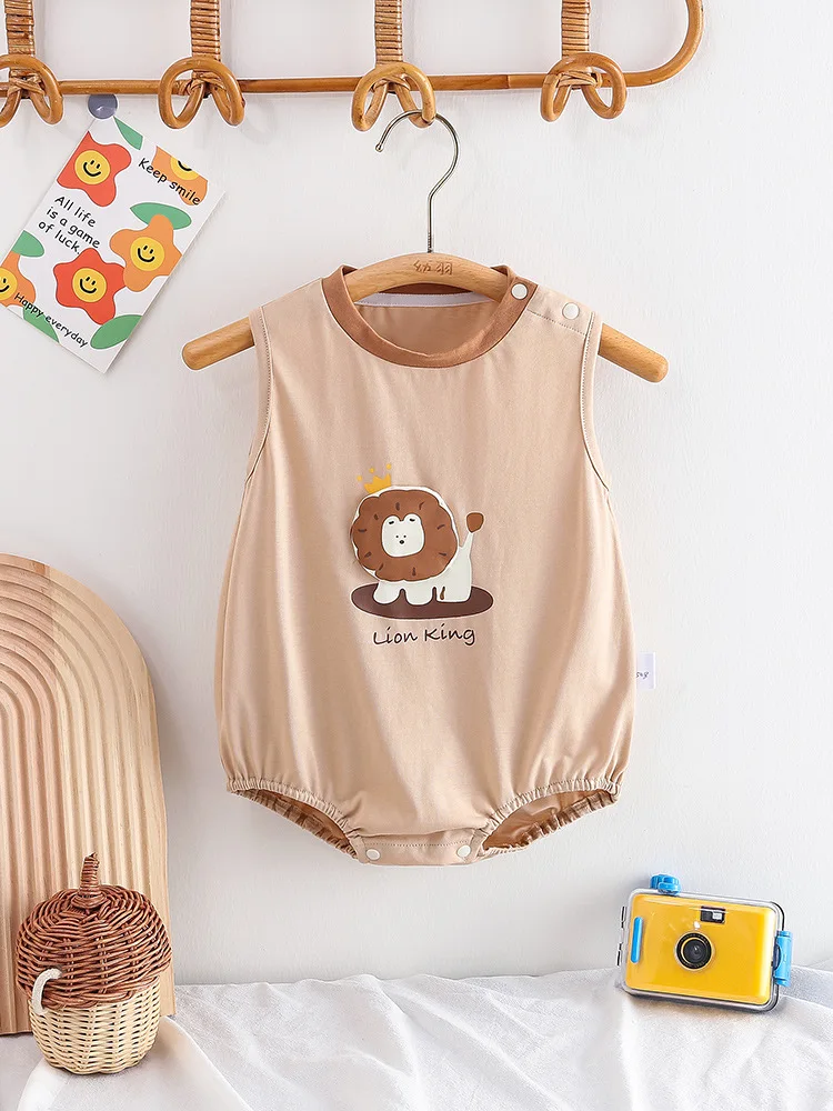 

Boy Rompers Cute Bottom-Covering Summer Clothes Thin Newborn aClass