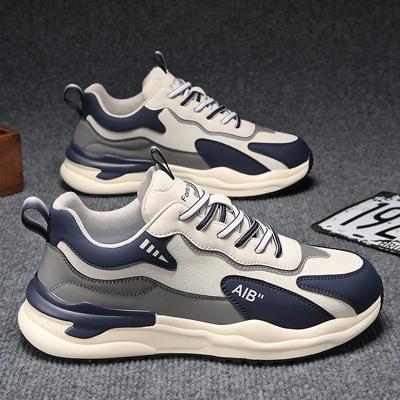 

Fashionable Men's Running Shoes Spring 2025 New Style Casual Sport Shoes Anti-slip Dads Trendy Increase Height Leisure Shoes