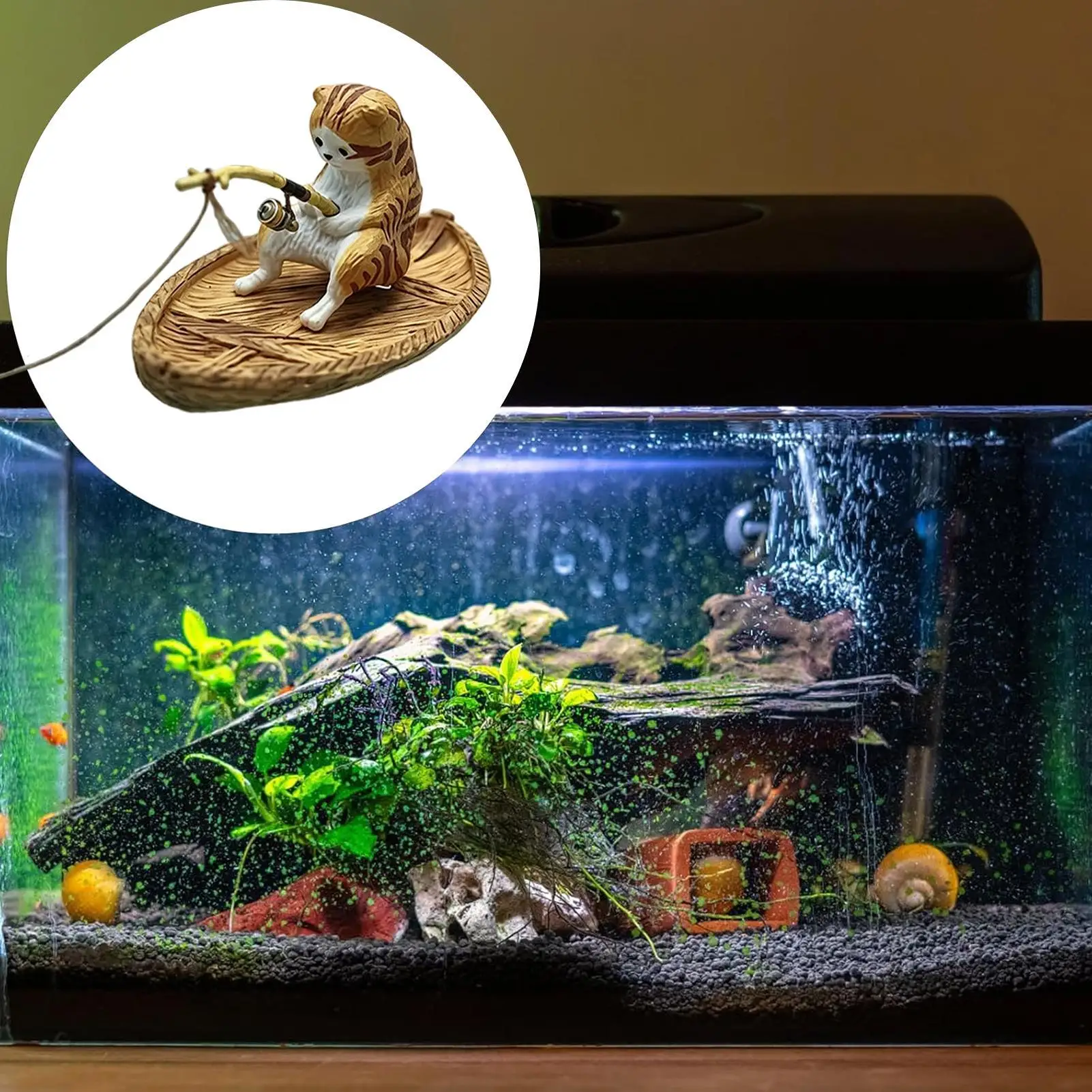 Niedliches Kätzchen-Aquarium-Ornament, Schwimmende Hängende Katzen-Dekoration für Fischbecken, Garten, Teich, Zuhause, Büro, Landschaftsgestaltung, Außenbereich – Detail 9