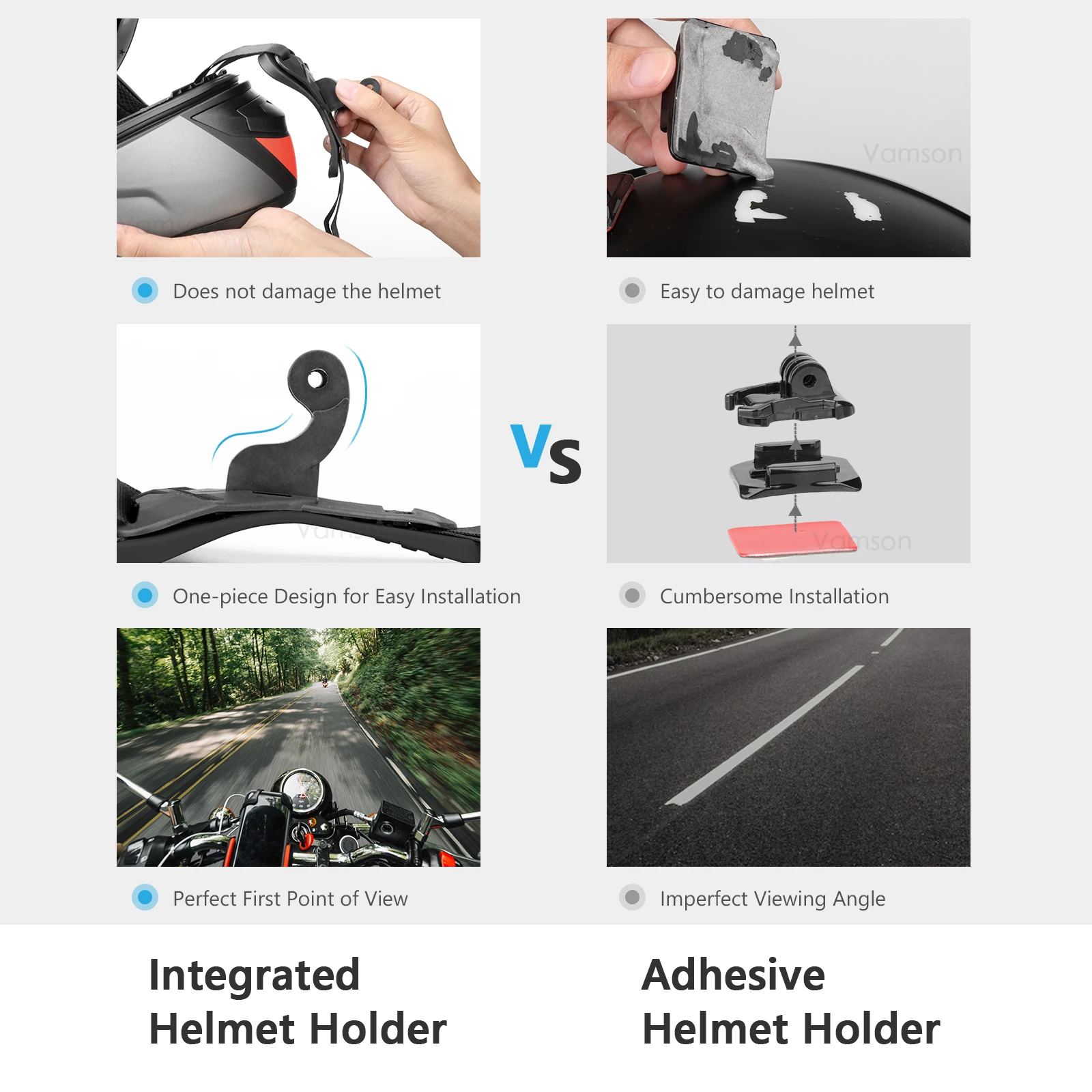 خوذة Vamson-Motorcycle حزام الذقن للهاتف ، GoPro Hero 12 ، 11 ، 10 ، 9 ، DJI الأسود ، الحركة ، Insta360 ، ملحقات الدراجات النارية