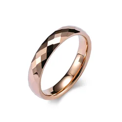 Fashion 4mm Tungsten Carbide Ring Carbonization Wedding Band and Unisex Couple Hand Accessories