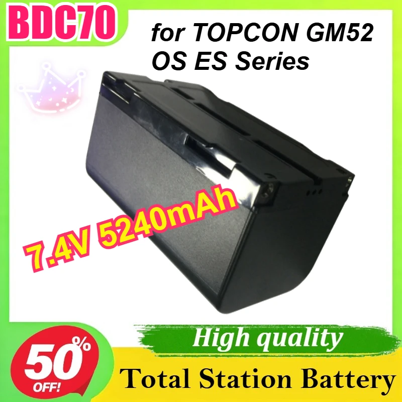 

New BDC70 7.4V 5240mAh for TOPCON GM52 OS ES Series Total Station Battery