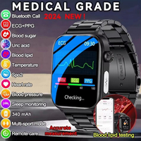 2024 New Uric Acid Blood Fat Smart Watch Men Blood Sugar ECG+PPG Blood Pressure Bluetooth Call Sports for Xiaomi Health Watch