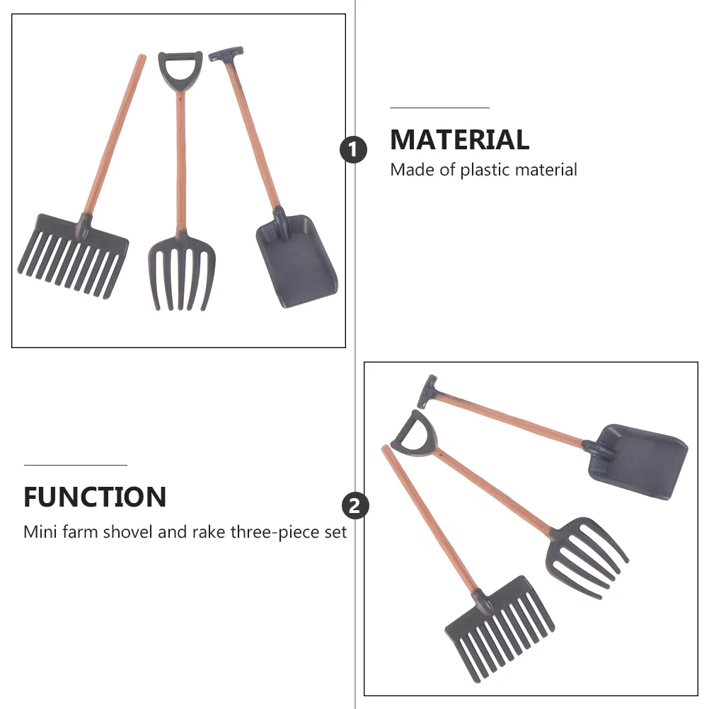 

1 комплект мини-набор сельскохозяйственных инструментов, реалистичный дизайн, простой в использовании для мини-дома, макет сцены, аксессуары для садового декора, миниатюрный фермерский инструмент