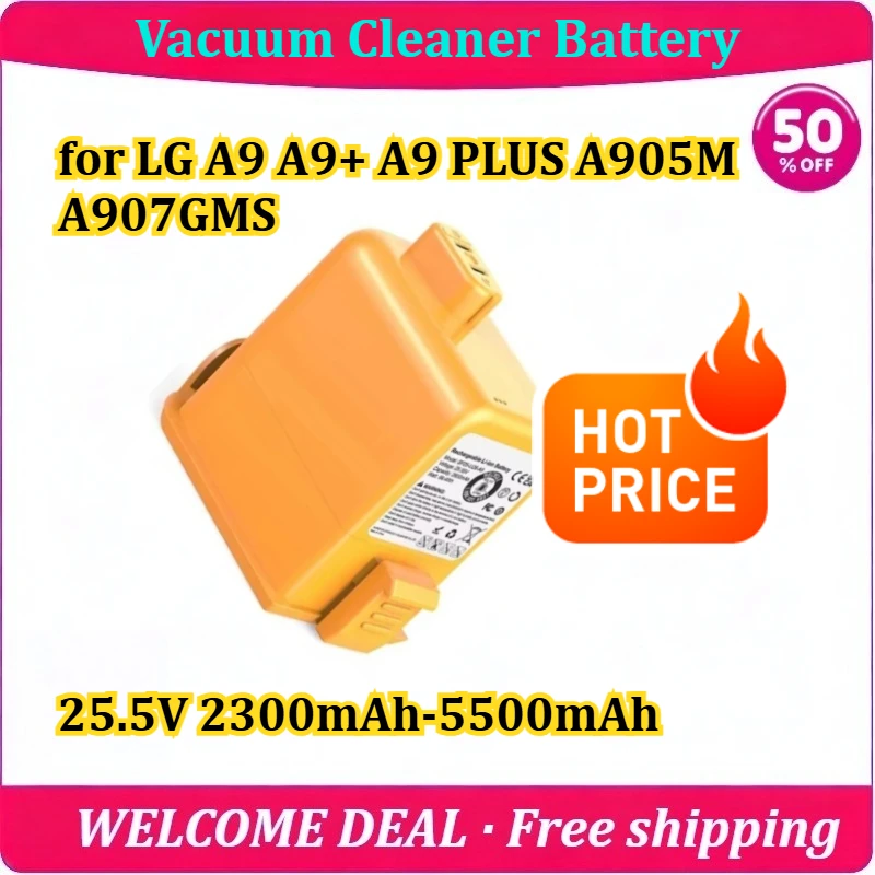 [New] for LG A9 A9+ A9 PLUS A905M A907GMS Handheld Vacuum Cleaner Battery 25.5V 2300mAh-5500mAh Replacement Lithium Battery