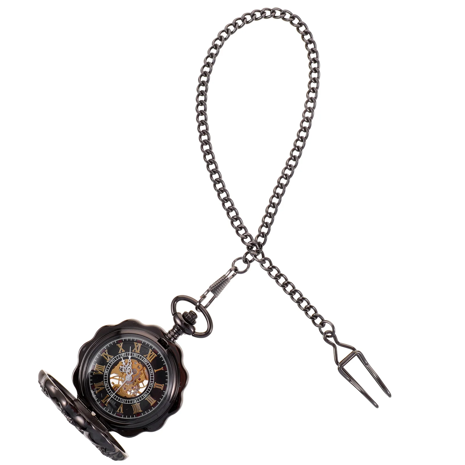 خمر جوفاء خارج صدفي اليقطين على شكل ساعة الجيب الميكانيكية براعة رائعة مادة سبيكة توقيت دقيق