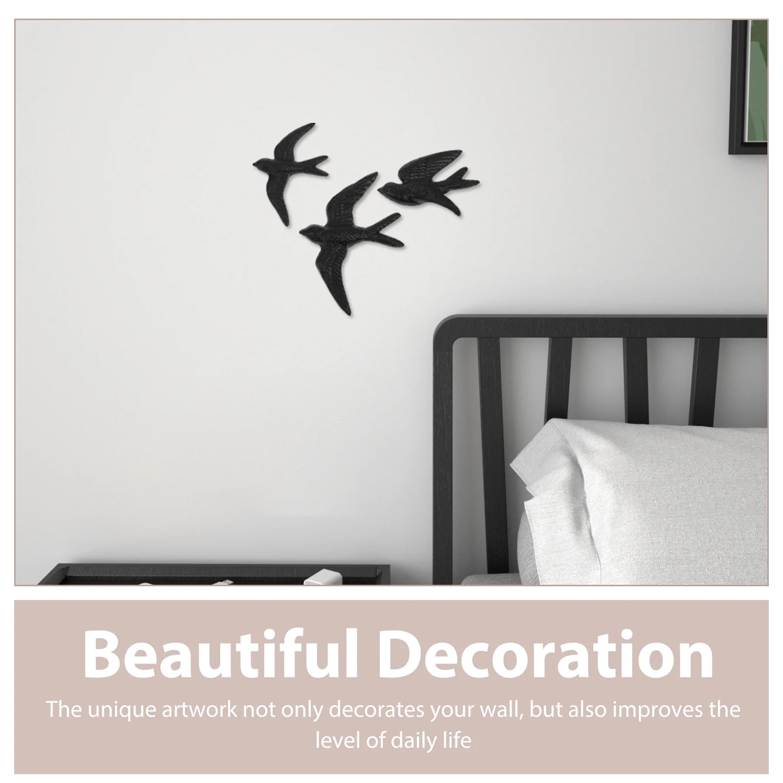 

3Pcs Cast Iron Metal Bird Wall Decoration Rustic Hanging Art for Home Garden Outdoor 3D Bird Wall Decor Birds Decor