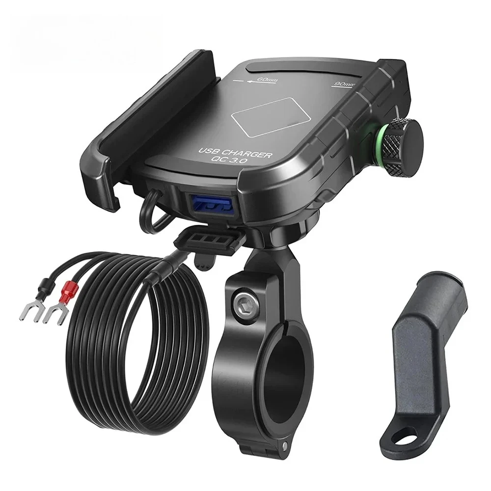 

Motorcycle Phone Rotatable Holder Fast Wireless Charging Quick Moto Motorbike Mirror Stand Cellphone Handlebar Mount USB Charger