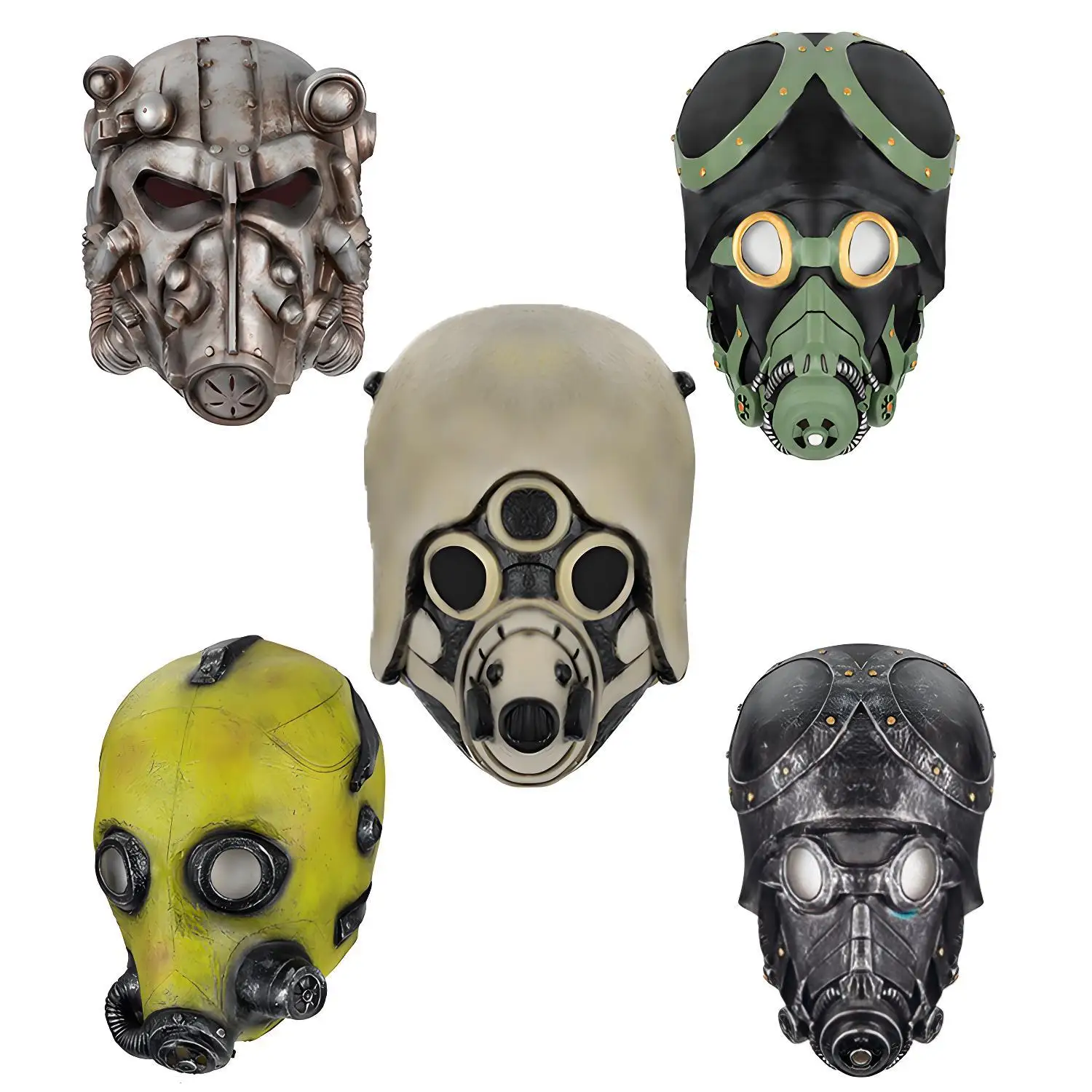 Scary Biohazard Gass Mask Latex Headgear Women Man Halloween Cosplay Party Mask for Bar & Haunted House Steampunk Full Head Mask