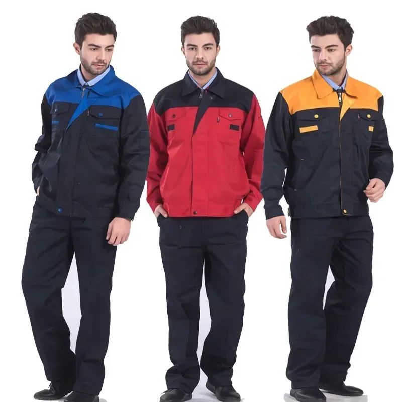 

Men Mechanics Working Quality Clothing Work PCS Auto And Jacket 2 Clothes Pants High For Repairman Workwear