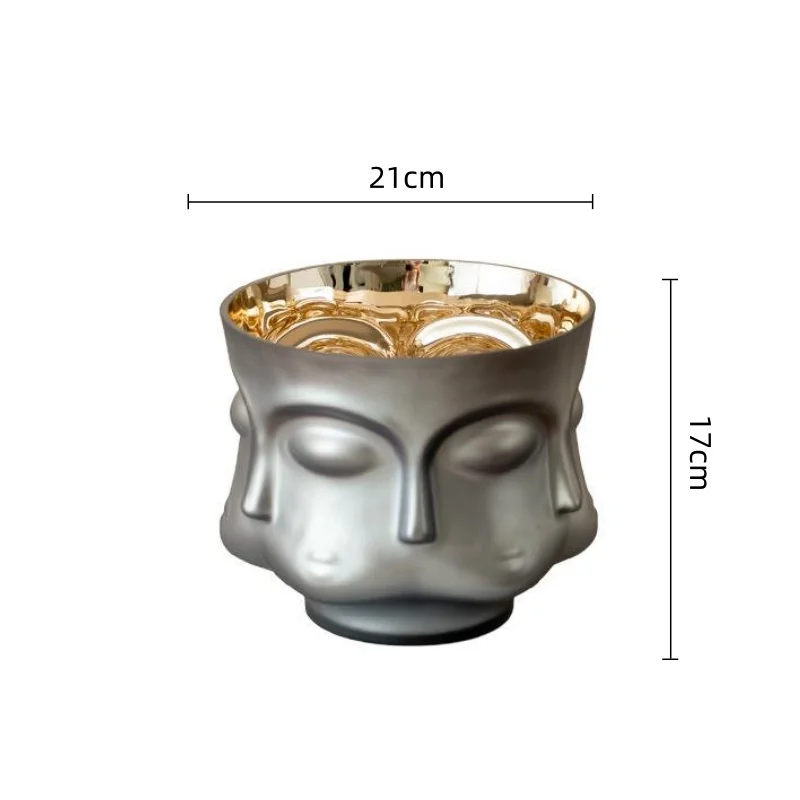 Glass Vase Abstract Human Face Figurine Portrait Flowerpot Flower Vases Terrarium Floreros Home Decoration Accessories