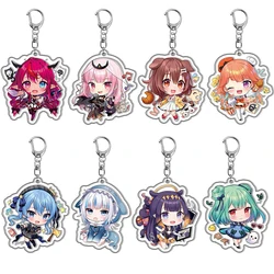 Anime Hololive Vtuber Keychain Cartoon Figures Inugami Korone Shirakami Fubuki Collection Key Ring Bag Pendent Cosplay Jewelry
