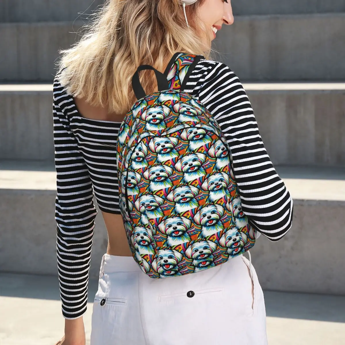 

Colorful Pop Art Dog Backpack Hot Sale Daypack Large Capacity Children BookBag School Bag Shoulder Bags for Men Women