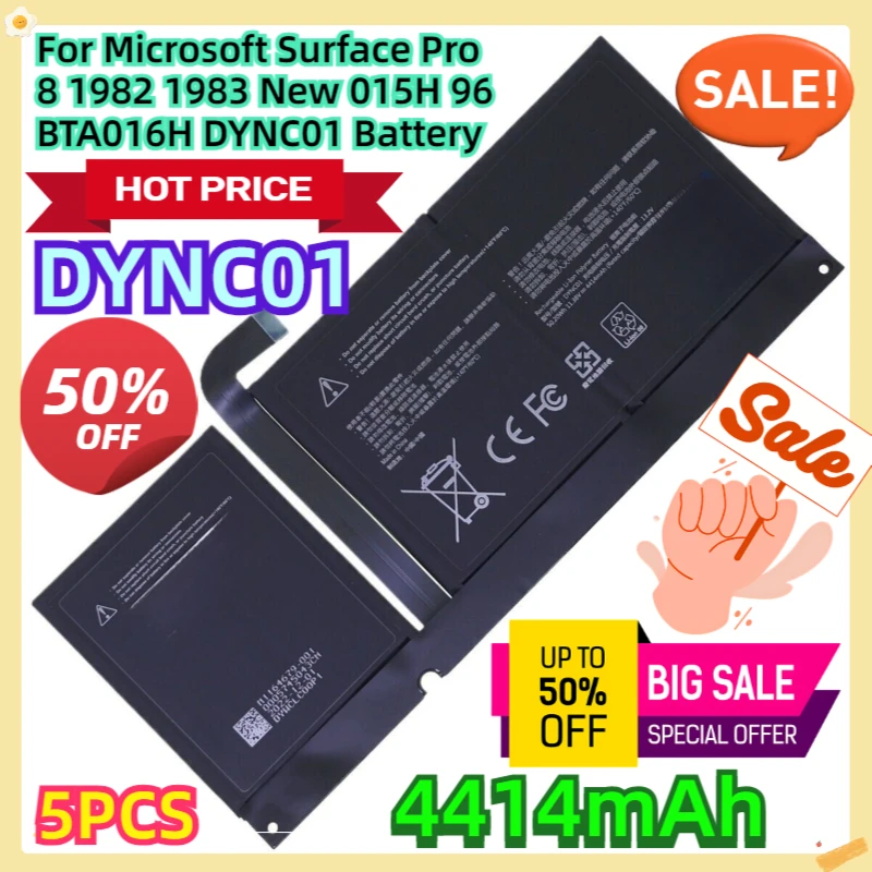 

For Microsoft Surface Pro 8 1982 1983 New 015H 96BTA016H DYNC01 Battery 5pcs